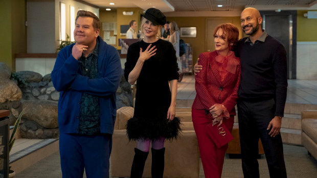 No Golden Globe love for Meryl Streep, pictured second from right, in The Prom.