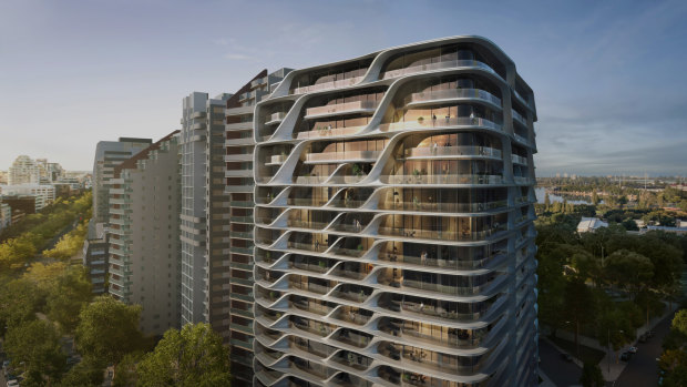 The Mayfair residential tower development designed by Zaha Hadid Architects.