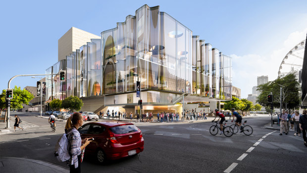 A design image for the theatre, dubbed the New Performing Arts Venue. December’s budget papers revealed the total contribution from the state had jumped, taking the project cost to $175 million.