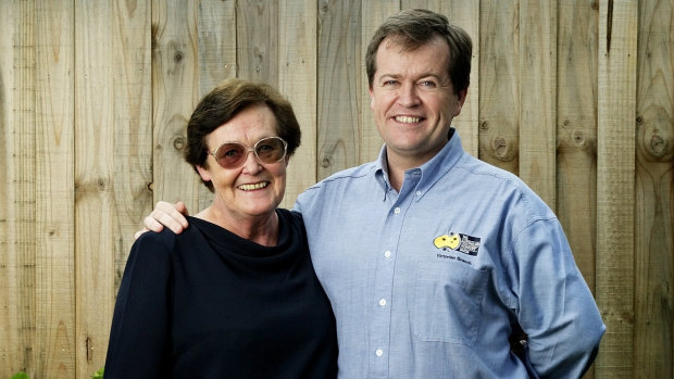 Opposition Leader Bill Shorten and his mother, Ann, pictured in Mr Shorten's AWU days.