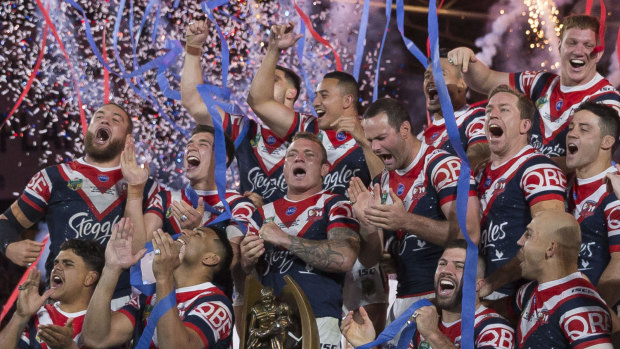The Sydney Roosters after the 2018 NRL grand final.