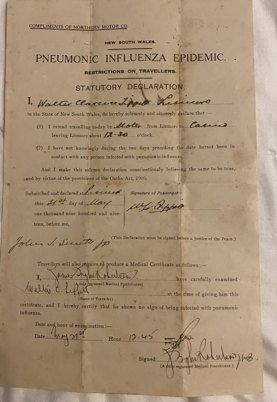 The document signed by a Justice of the Peace granting permission to travel.