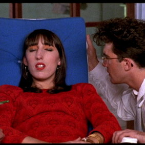 A young Antonio Banderas with Rossy de Palma in Women on the Verge of a Nervous Breakdown.