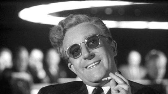 Peter Sellers in Dr Strangelove. 