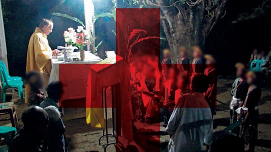 Richard Daschbach leading a Christmas Mass before his abuse was exposed in 2018.