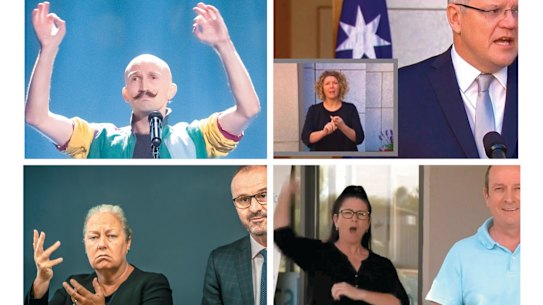 Auslan interpreters get into the spirit of the words they’re conveying.