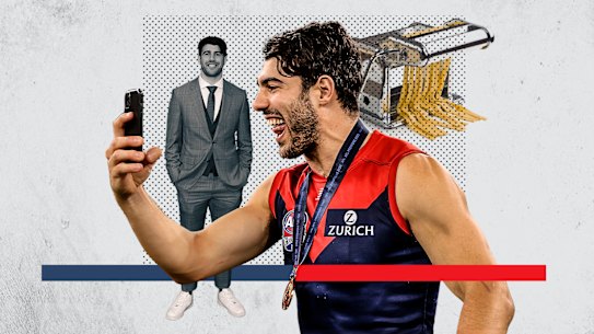 Melbourne star Christian Petracca is building a brand off the field, including his popular cooking videos on Instagram.