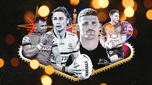 Hudson Young, Nicho Hynes, Nathan Cleary and Luke Metcalf will all feature in Las Vegas this weekend.