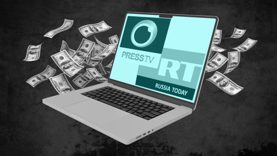 A US editor has taken money from the Iranian and Russian government.