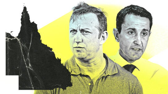 Two contenders for premier: Steven Miles and David Crisafulli.