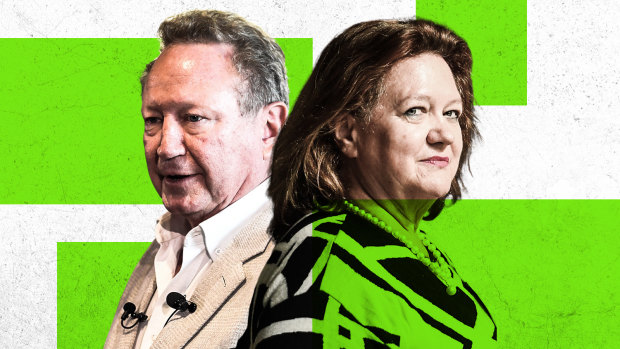 Gina Rinehart and Andrew Forrest battle it out in green energy race