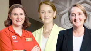 Recent appointments: (L-R) New Coles boss Leah Weckert, Vicki Brady to lead Telstra and Qantas’ Vanessa Hudson