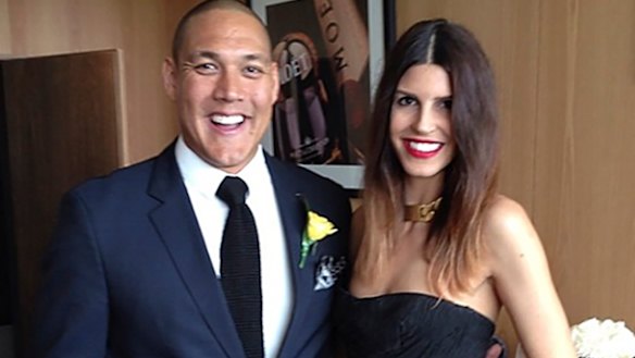 Sara Huegill, wife of former Olympian Geoff Huegill, has been charged with shoplifting.