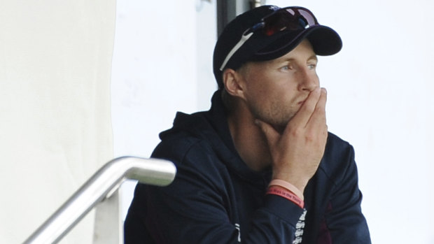 Somber mood: England captain Joe Root could only watch as Australia bowled their way to victory in the first Test.