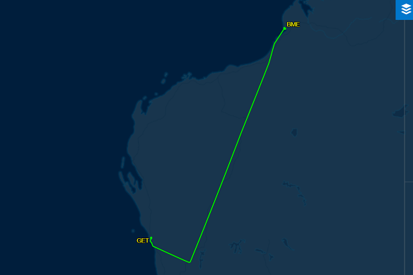Flight QF1657 from Broome was meant to land in Perth on Tuesday night, but was diverted to Geraldton instead due to heavy fog.