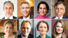 From left to right: CBA CEO Matt Comyn; 
BHP CEO Mike Henry; 
Virgin Australia; Jayne Hrdlicka;
Boral CEO Vik Bansal;
AMP CEO Alexis George;
Wesfarmers CEO Rob Scott;
Telstra CEO Vicki Brady; 
Optus CEO Kelly Bayer Rosmarin