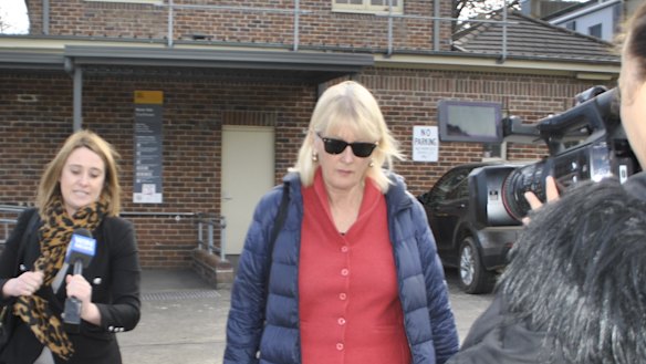 Karen Howard Mentink, the stepdaughter of artist John Olsen, outside Moss Vale courthouse.