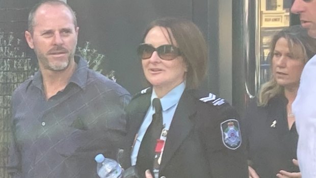 Senior Constable Catherine Nielsen leaves Toowoomba Magistrates Court on Monday afternoon.