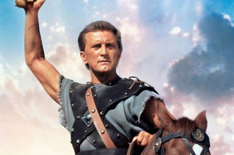 In his most celebrated role, Kirk Douglas in Sparticus.
