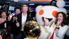 Reddit co-founder and chief executive Steve Huffman (centre) at last year’s IPO on the New York Stock Exchange. 