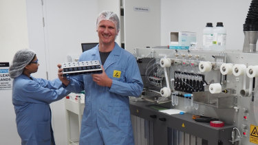 Ellume's CEO and founder, Sean Parsons, in the company's east Brisbane lab.