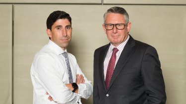 IOOF's acting chief executive Renato Mota and chairman Allan Griffiths. 