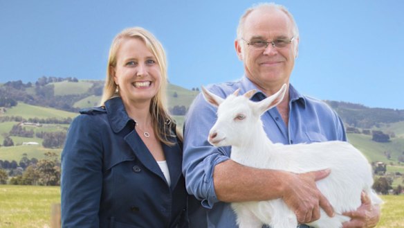 Bubs Australia chief executive Kristy Carr and executive director John Gommans on Australia's largest goat farm.