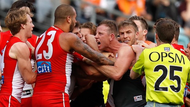 The Swans and the Giants played a brutal, and memorable, qualifying final in 2016.