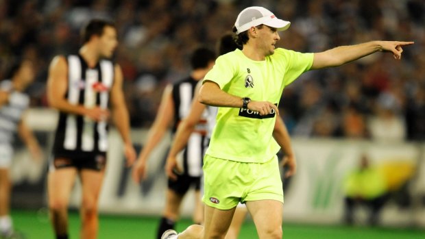 Making a point: Runners have been part of the AFL landscape for a long time.