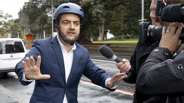 Former Labor senator Sam Dastyari arrives at ICAC on Thursday.