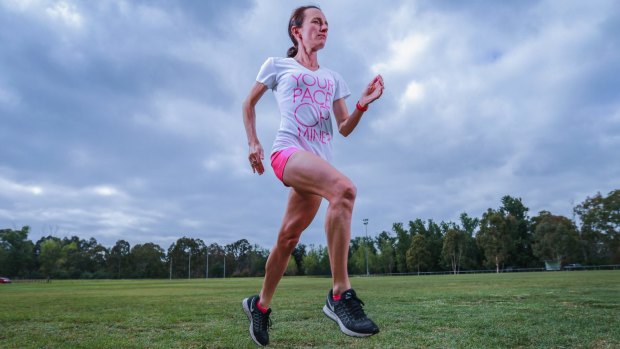 Pace setter: Former Olympian Lisa Weightman in training.