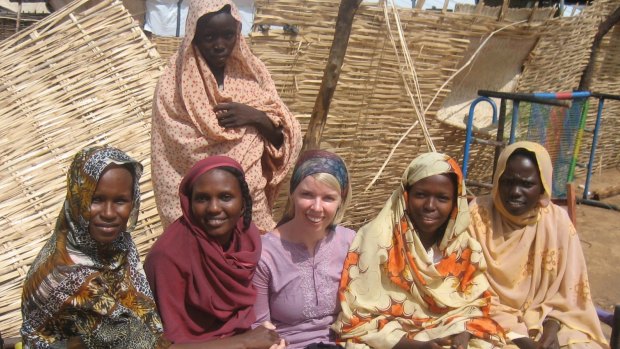 Ruth Jebb, centre, working in Darfur, Sudan.