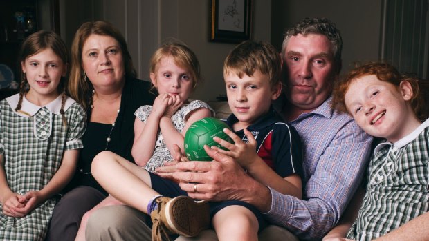 Kate and Hugh Daly with their six-year-old son Will and their three daughters. Will suffers from cytomegalovirus, or CMV.