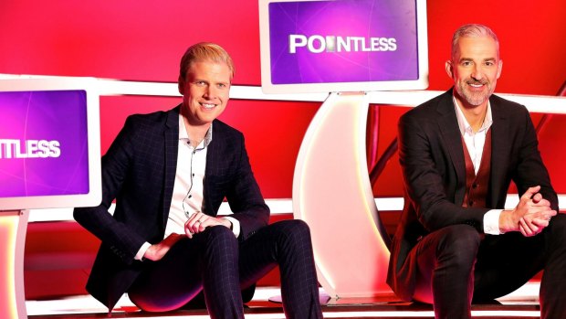 Mark Humphries and Andrew Rochford host Pointless on Channel Ten.
