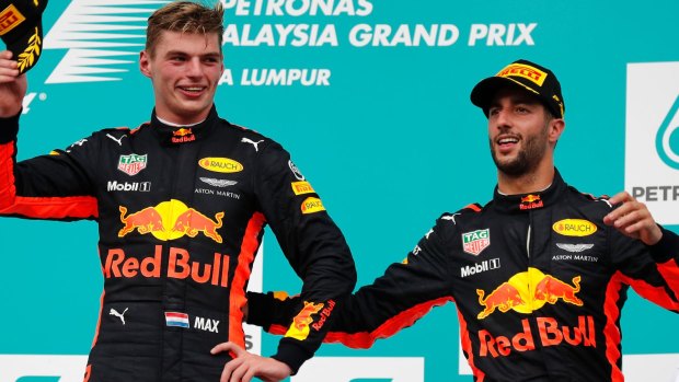 Daniel Ricciardo with Max Verstappen in happier times.