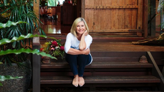 Olivia Newton-John at Gaia Retreat near Byron Bay, which she later sold to Tattarang.