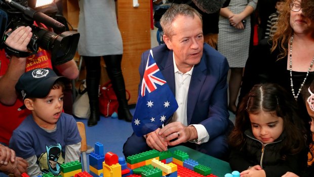 Bill Shorten has promised to lift childcare wages by 20 per cent. 