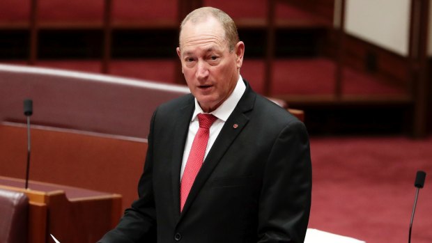 Senator Fraser Anning declared $2600 in alcohol since February as well as a bar fridge.