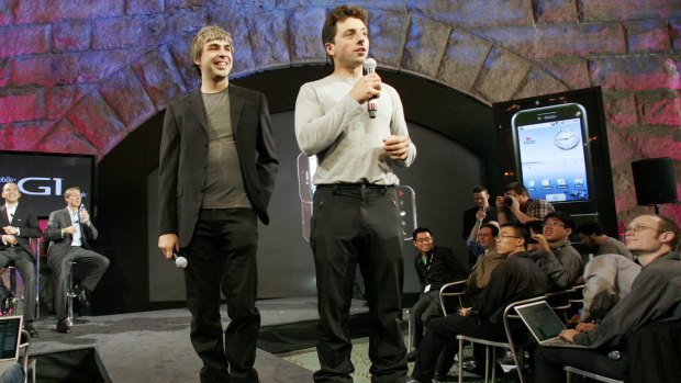 Larry Page and Sergey Brin in 2008.