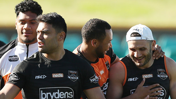 Tigers old boy: Farah appeared in good spirits with potentially one last game looming.