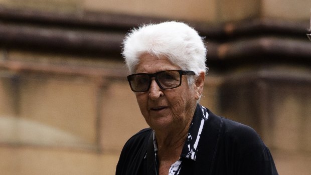Dawn Fraser arrives at the funeral.