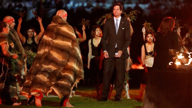 AFL chief Gillon McLachlan at the Welcome to Country at the MCG in 2017.