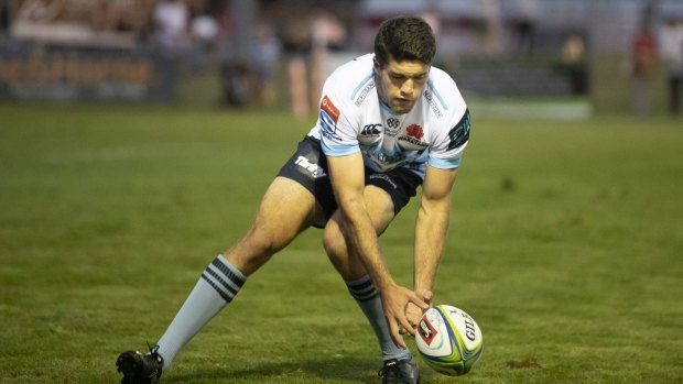 Ben Donaldson in action for the Waratahs during a trial match against the Brumbies earlier this year. 