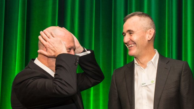 Woolworths CEO Brad Banducci (right) and chairman Gordon Cairns (left) aren't fighting Perpetual’s stance.