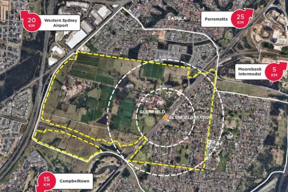 An aerial view of the present Hurlstone Agricultural site. 