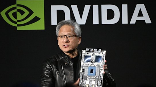 Chief executive officer Jensen Huang’s company Nvidia topped the list of the most traded Wall Street stocks in 2024,