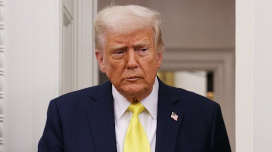 US President Donald Trump in the Oval Office on Friday.