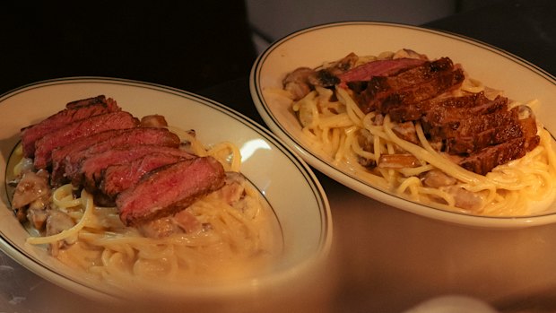 Steak served with carbonara is available for $25 on Thursdays.