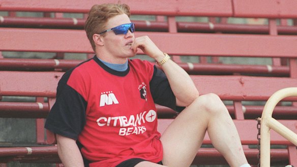 Fall from grace: Brett Dallas back in his days as a North Sydney Bear.