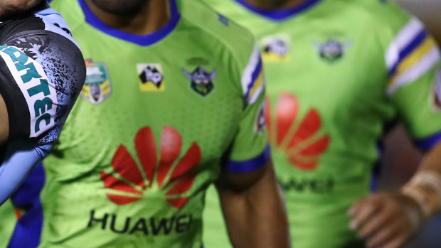 Huawei has been the major Canberra Raiders jumper sponsor for eight years